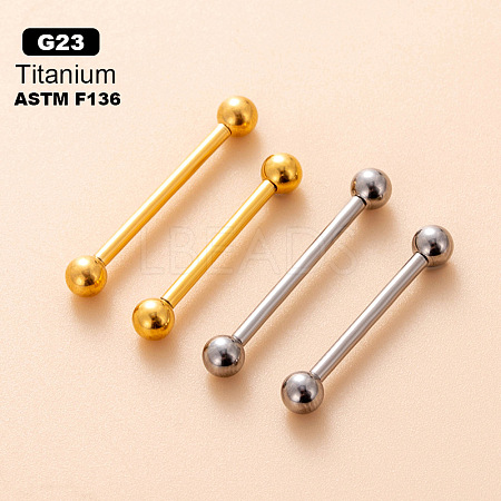 G23/F136 Titanium Straight Barbell Piercing Tongue Rings for Women Men WGE9182-01-1