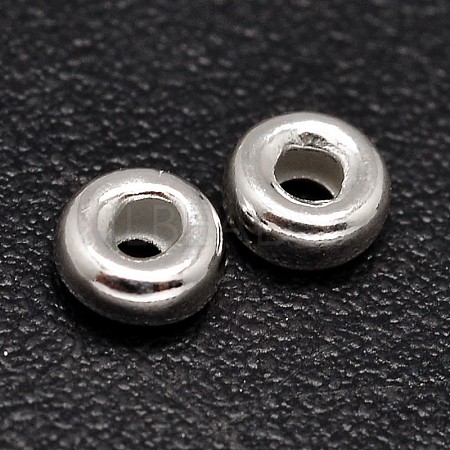 Rondelle 925 Sterling Silver Spacer Beads STER-F019-01B-1