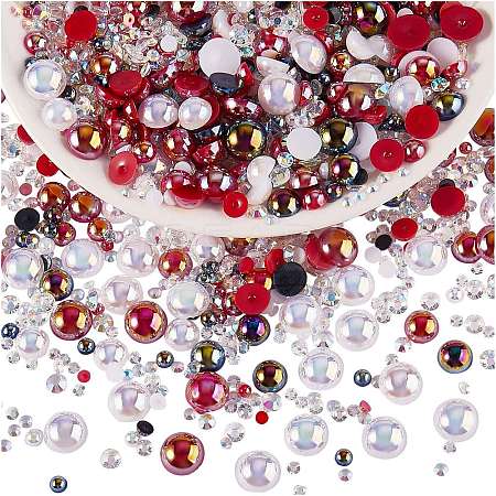 60g Resin patch multi size mixed pearl patch DIY jewelry accessories(2 bags) JX586G-1
