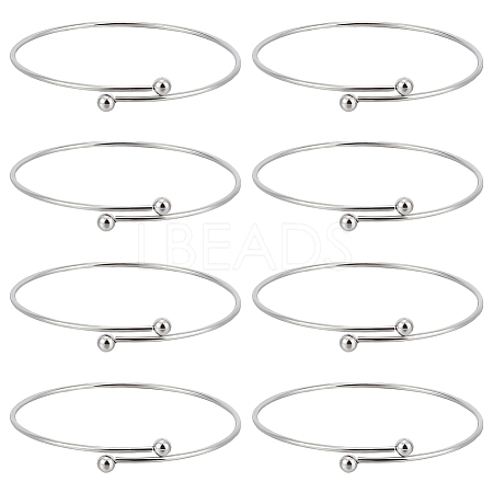 10Pcs Adjustable 304 Stainless Steel Wire Cuff Bangle Making MAK-BBC0001-15-1