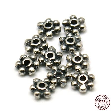 925 Sterling Silver Daisy Spacer Beads X-STER-A010-167-1