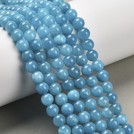 Natural Dyed Yellow Jade Gemstone Bead Strands X-G-R271-6mm-Y05-1