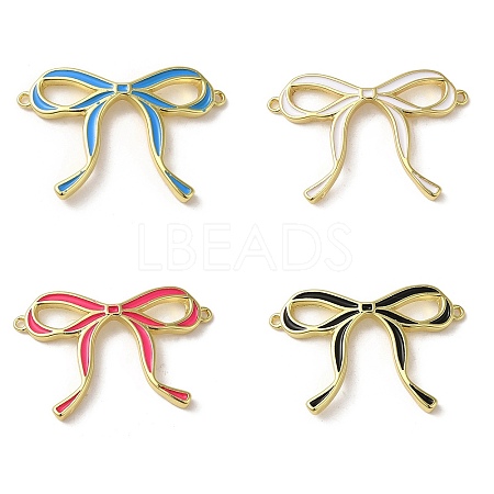 Brass Enamel Connector Charms KK-D098-01G-1