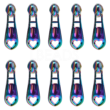 14Pcs Hollow Heart Zinc Alloy Zipper Head Replacement FIND-GF0005-69-1