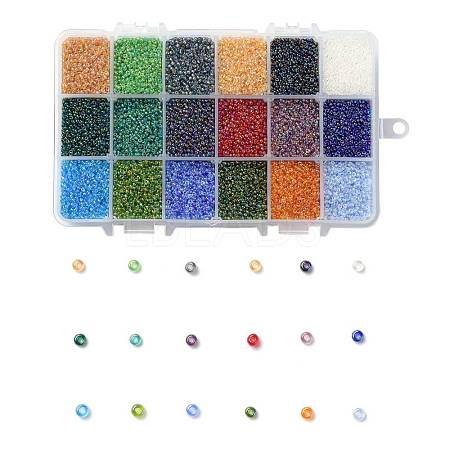 450G 18 Colors 12/0 Grade A Round Glass Seed Beads SEED-JP0012-01-2mm-1
