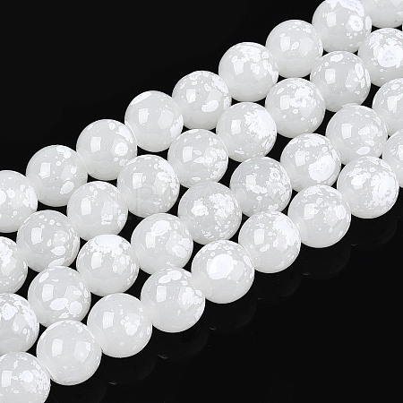 Baking Paint Glass Beads Strands DGLA-N015-10mm-01-1