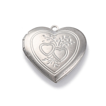 304 Stainless Steel Locket Pendants STAS-S171-13P-05-1