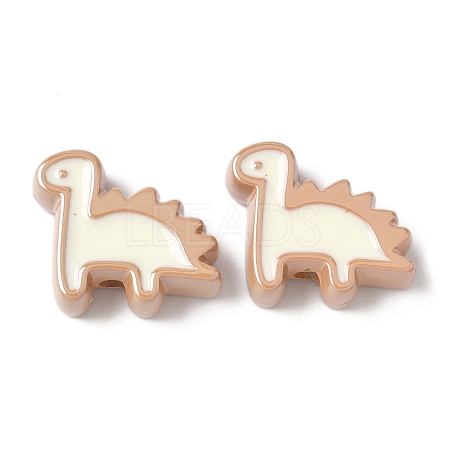 10Pcs Acrylic Enamel Beads OACR-H048-01B-01-1