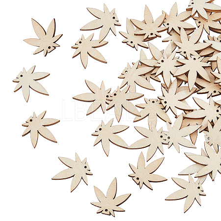60Pcs Wood Pendants WOOD-FH0002-30C-1