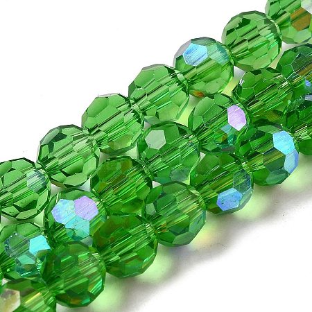 Electroplate Transparent Glass Beads Strands EGLA-A035-T8mm-L11-1