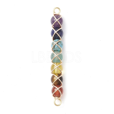 Chakra Gemstone Connector Charms PALLOY-TA00112-1