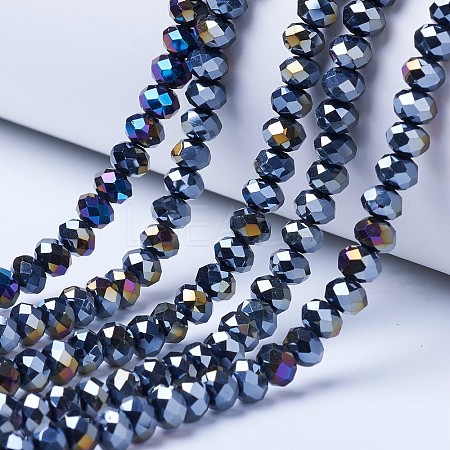 Electroplate Glass Beads Strands EGLA-A044-P4mm-B18-1