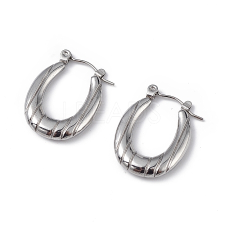 Non-Tarnish 304 Stainless Steel Flower Hoop Earrings for Women EJEW-I284-14P-1