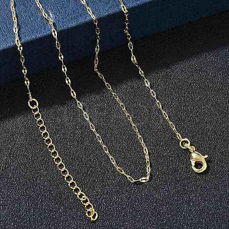 1.5MM Brass Dapped Chain Necklaces for Women KK-CBA4FD4-14G-1