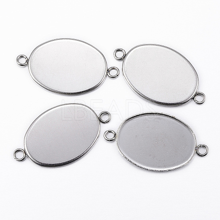 304 Stainless Steel Cabochon Connector Settings X-STAS-H394-01P-01-1