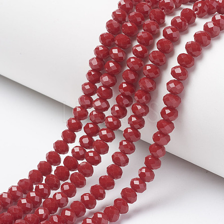 Opaque Solid Color Glass Beads Strands EGLA-A034-P6mm-D02-1