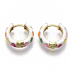 Brass Huggie Hoop Earrings EJEW-S209-05F-2