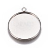 Non-Tarnish 304 Stainless Steel Pendant Cabochon Settings STAS-G127-13-25mm-P-1