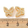 Brass Micro Pave Clear Cubic Zirconia Beads KK-P275-28G-3