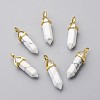 Natural Howlite Double Terminated Pointed Pendants G-G902-B21-4