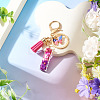 Alloy Resin Butterfly Keychains KEYC-TADJ0002-02G-I-4