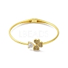 Rack Plating Brass Pave Clear Cubic Zirconia Clover & Heart Hinged Bangles BJEW-H616-01G-2