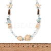 Ocean Starfish Turtle Synthetic Turquoise and Seed Beads Beaded Necklaces for Women NJEW-JN06661-4