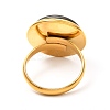 Half Round Mixed Gemstone Ring for Girl Women RJEW-JR00396-5