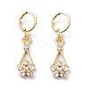 Rack Plating Golden Brass Dangle Leverback Earrings EJEW-A030-01E-G-1