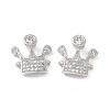 Brass Pave Clear Cubic Zirconia Connector Charms KK-E068-VB347-2