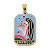 Ion Plating(IP) 304 Stainless Steel Enamel Pendants STAS-Q003-01G-07-1