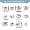 1200Pcs 6 Styles CCB Plastic Spacer Beads CCB-PA0001-09P-2