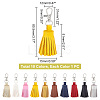 WADORN 10Pcs 10 Colors PU Imitation Leather Tassel Keychains KEYC-WR0001-19-2