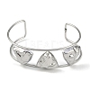 Non-Tarnish 304 Stainless Steel Wide Textured Open Cuff Bangles BJEW-Q348-05P-04-2