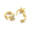 Brass Micro Pave Cubic Zirconia Hoop Earring EJEW-C088-01I-G-2