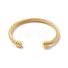 Ion Plating(IP) 304 Stainless Steel Twist Rope Open Cuff Bangle BJEW-P283-10A-G-2