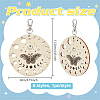 6Pcs Wood Knitting Needle Gauge Guide Pendant Decorations HJEW-BC00112-2
