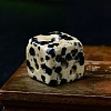 Natural Dalmatian Jasper Carved Dice Figurines Statues for Home Office Desktop Decoration PW-WG06413-08-1