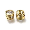 Brass Micro Pave Clear Cubic Zirconia Beads ZIRC-I070-070G-2