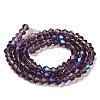 Transparent Electroplate Glass Beads Strands GLAA-F029-4mm-D04-2