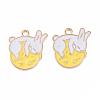 Alloy Sleeping Bunny Pendants ENAM-S115-092-2