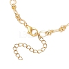 3Pcs Natural Rose Quartz & Tiger Eye & Lapis Lazuli & Brass Link Chain Bracelet Sets BJEW-JB12646-7