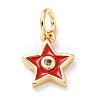 Brass Enamel Pendants KK-M218-10B-RS-1