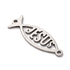 201 Stainless Steel Hollow Religion Jesus Fish Connector Charms STAS-V014-03P-2