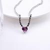 Brass Pave Cubic Zirconia Heart Pendant Tennis Necklaces FS-WGB48C6-01-1