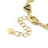 Rack Plating Brass Micro Pave Cubic Zirconia Heart Link Chain Bracelets for Women BJEW-P323-09G-07-3