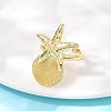 Ocean Theme Brass Cuff Rings RJEW-C135-01G-12-3