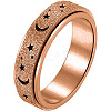 201 Stainless Steel Moon and Star Rotatable Finger Ring MOST-PW0001-005B-04-1