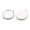 Tibetan Style Alloy Flat Round Connector Cabochon Settings PALLOY-N178-11AS-2