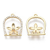 Brass Micro Pave Clear Cubic Zirconia Pendants KK-S356-080-NF-2